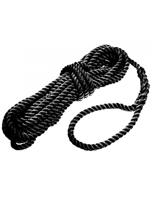 Bosse d'amarrage polyester noir 24 fuseaux avec boucle 1 mètre | oloupdemer.com